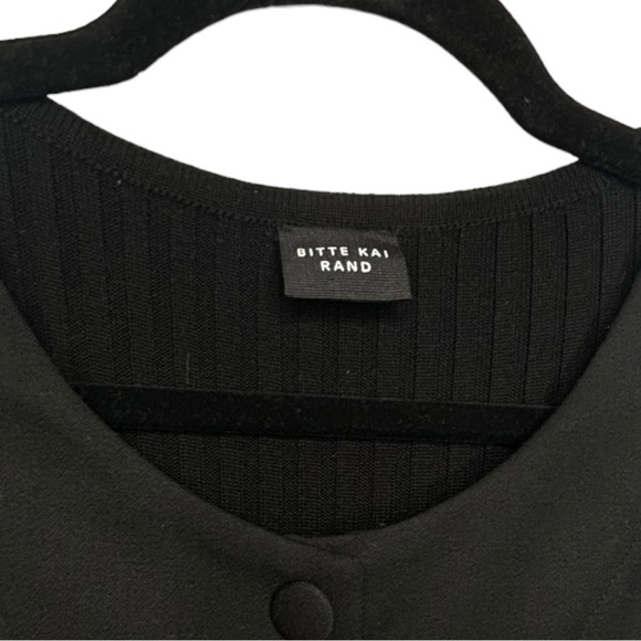 Bitte Kai Rand Academia Sleeveless Midi Half Button Front Size Large Black Dress - Picture 6 of 15